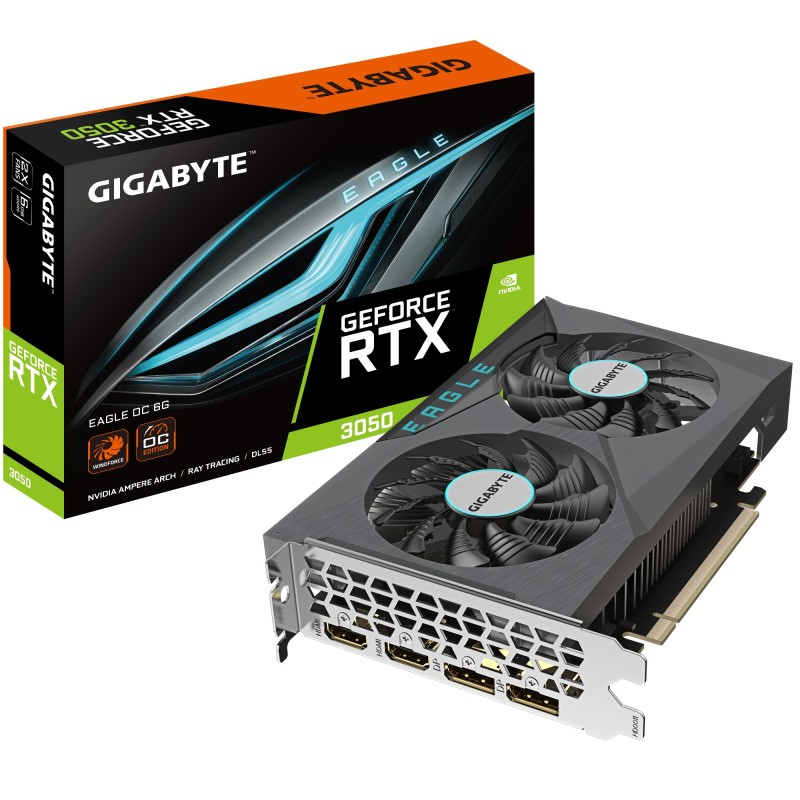 GIGABYTE GeForce RTX 3050 Eagle OC 6GB GDDR6 Grafikkarte 2xHDMI, 2xDP